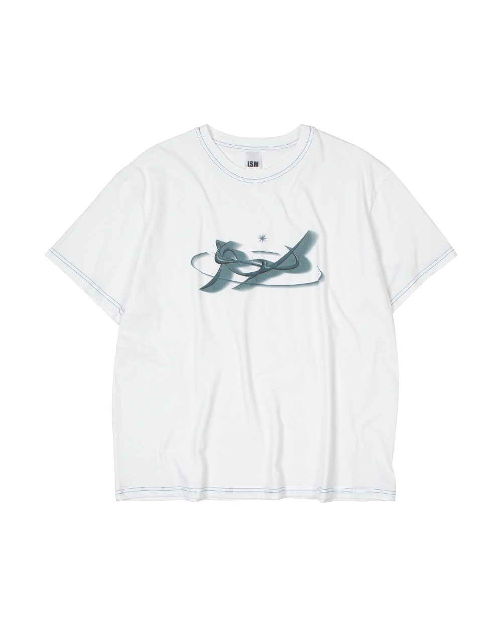 [[RN]] ISM MOVEMENT LOGO OVER FIT PIGMENT TEE_WH